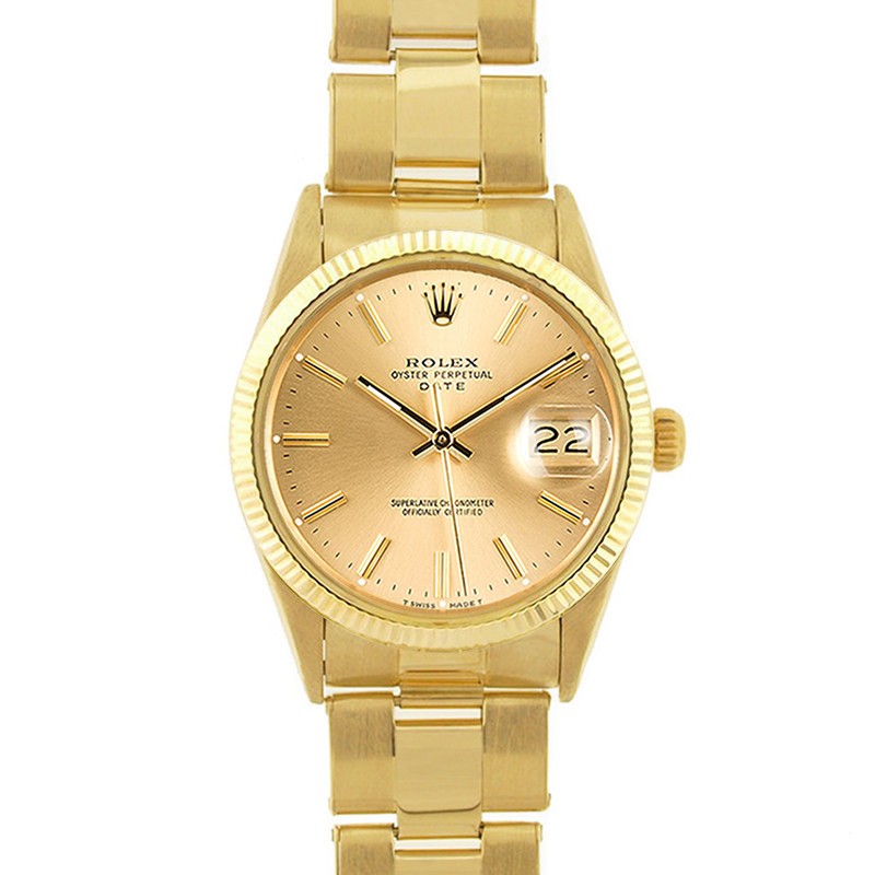 rolex oyster perpetual datejust 14k gold