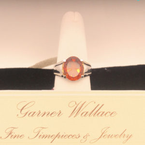 Mandarin Citrine Ring with diamonds